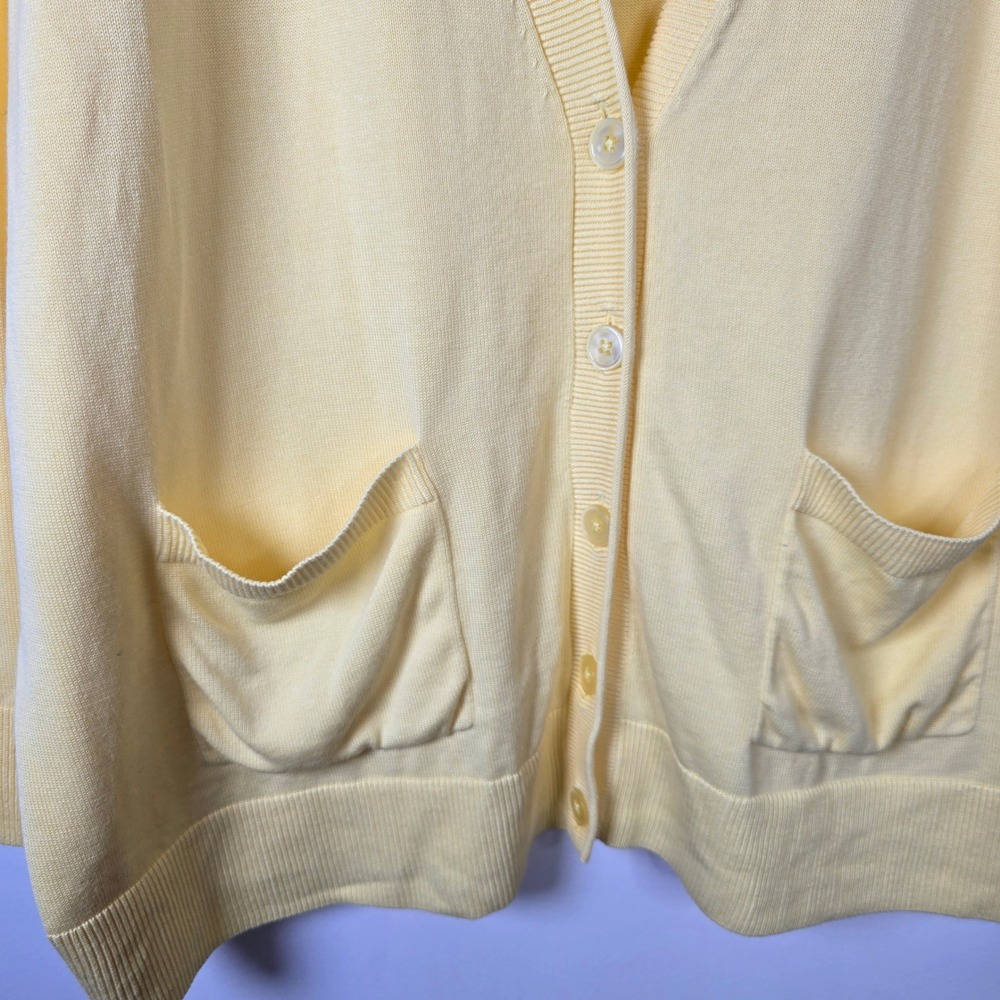 Talbots Plus Size 2x Yellow Button Front Cardigan… - image 3